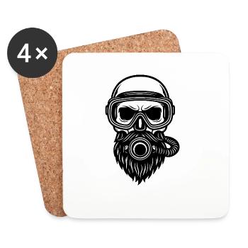 Skull Diver - Untersetzer (4er-Set) - Weiß - Vorne