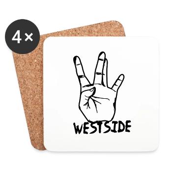 westcoast hand - Untersetzer (4er-Set) - Weiß - Vorne