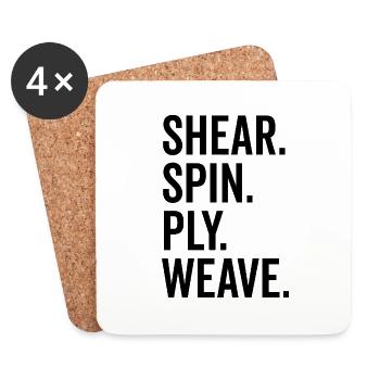 Shear Spin Ply Weave - Coasters (set of 4) - white - Front