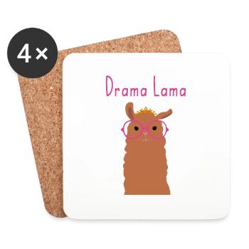 Drama Lama Prinzessin coole Tiere Mädchen Frauen - Untersetzer (4er-Set) - Weiß - Vorne