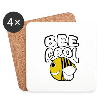 Cool Bee - Coasters (set of 4) - white - Front