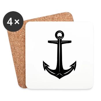 Ancre - Dessous de verre (lot de 4) - blanc - Devant