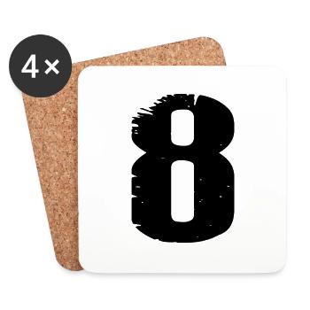 8 Number Leotard - Coasters (set of 4) - white - Front
