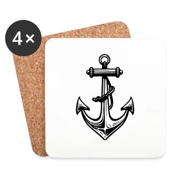 Anchor - Coasters (set of 4) - white - Front