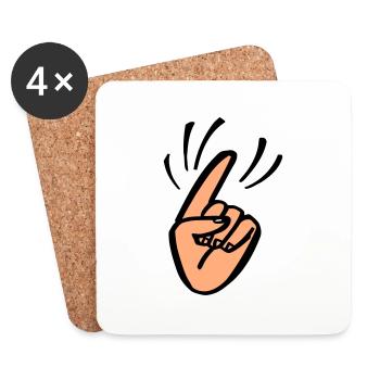Finger Waggle - Untersetzer (4er-Set) - Weiß - Vorne