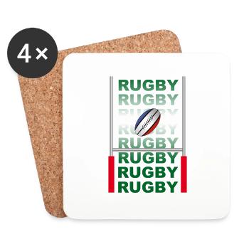 rugby - Dessous de verre (lot de 4) - blanc - Devant