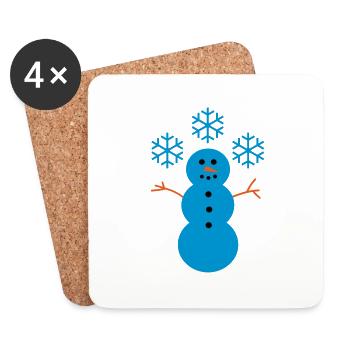 Schneemann - Untersetzer (4er-Set) - Weiß - Vorne