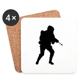 Shapes of a soldier - Coasters (set of 4) - white - Front