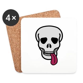 Tongue Skull - Coasters (set of 4) - white - Front