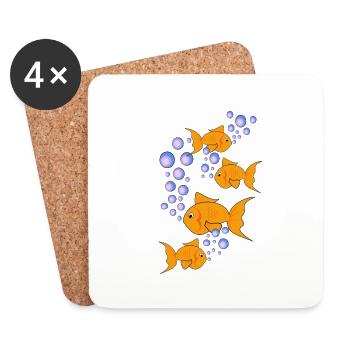 golden fishes - Coasters (set of 4) - white - Front