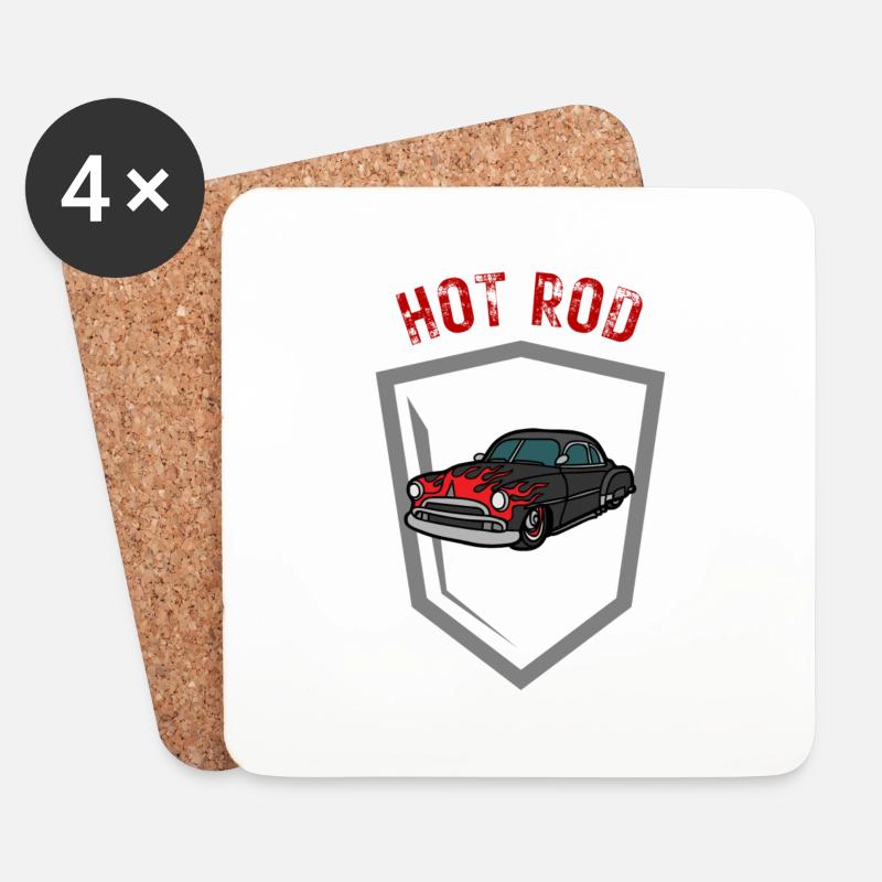 Hot Rod - Untersetzer (4er-Set) - Weiß