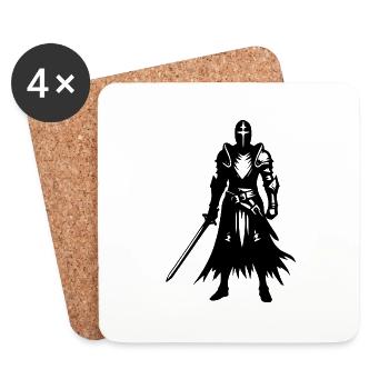 Knight with Sword - Coasters (set of 4) - white - Front