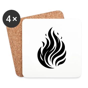 Feuer Tattoo Flammen Illustration Design - Untersetzer (4er-Set) - Weiß - Vorne