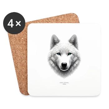 Spirit of the Wolf - Coasters (set of 4) - white - Front
