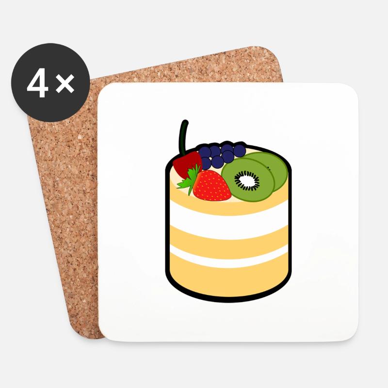 Kuchen - Untersetzer (4er-Set) - Weiß