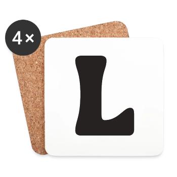 L - Untersetzer (4er-Set) - Weiß - Vorne