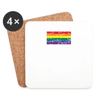 Gay Pride - Dessous de verre (lot de 4) - blanc - Devant