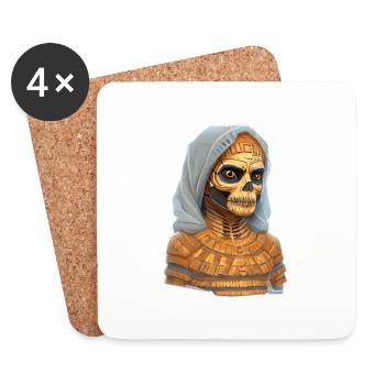 Mummy Female Halloween - Coasters (set of 4) - white - Front
