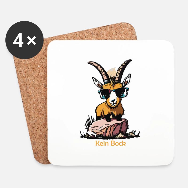 Kein Bock - Untersetzer (4er-Set) - Weiß
