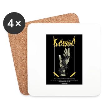 KARMA - Streetwear - Coasters (set of 4) - white - Front
