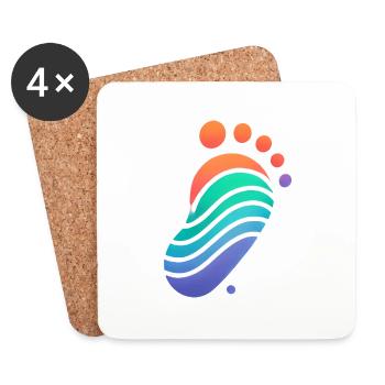 Conception colorée de l’empreinte de la chaussure 10k - Dessous de verre (lot de 4) - blanc - Devant