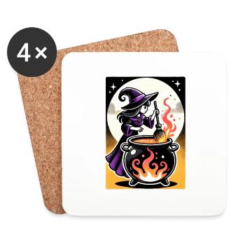 Devils Witch Design - Coasters (set of 4) - white - Front