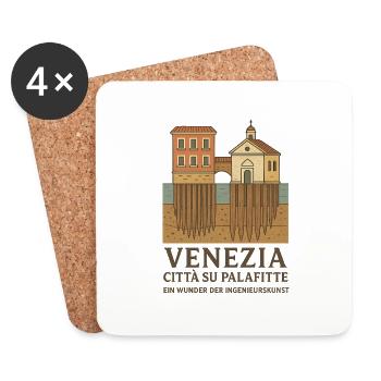 Venedig die Stadt auf Pfähle - Untersetzer (4er-Set) - Weiß - Vorne