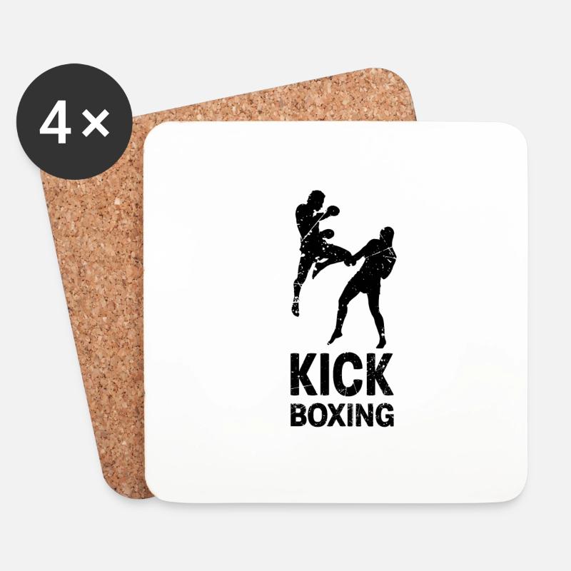 Kickboxen Kampfsport - Untersetzer (4er-Set) - Weiß