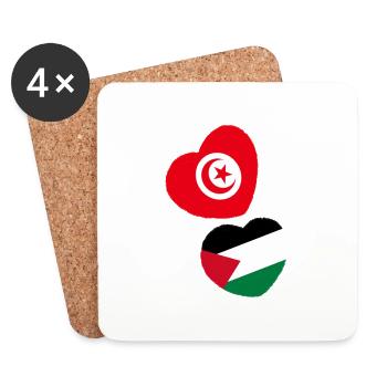 Tunisie & Palestine - Dessous de verre (lot de 4) - blanc - Devant