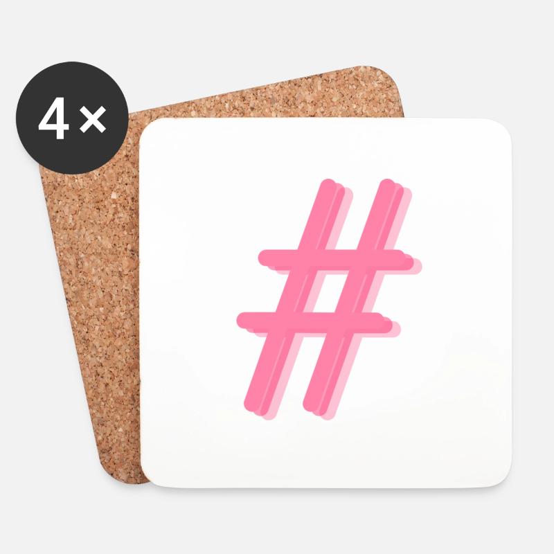 Hashtag - Coasters (set of 4) - white