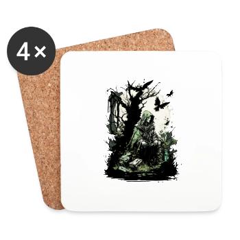 Druiden-Elf - Untersetzer (4er-Set) - Weiß - Vorne