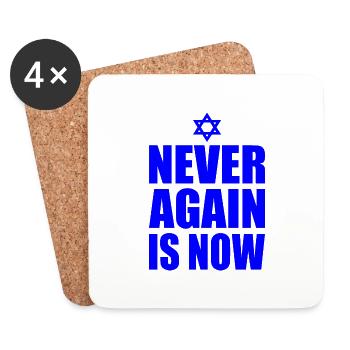 Never again is now - Dessous de verre (lot de 4) - blanc - Devant