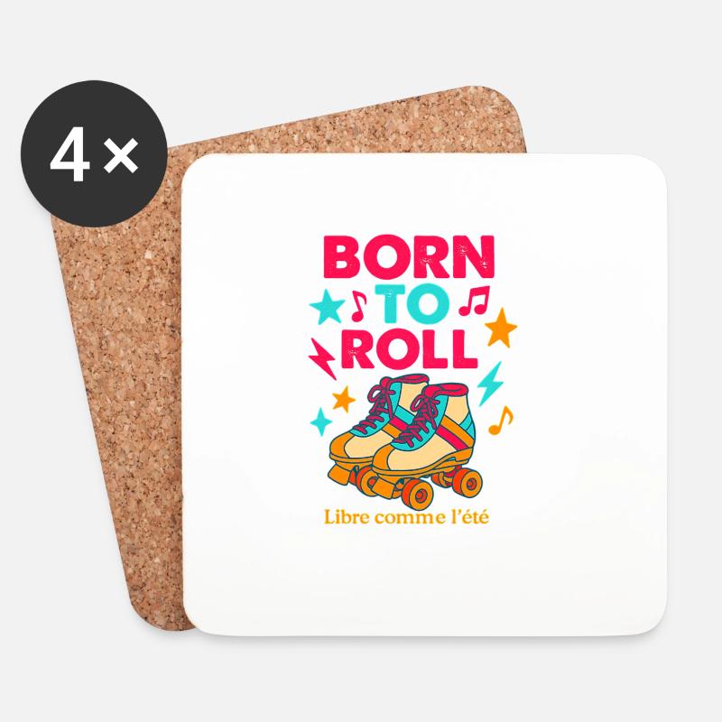 Borne to Roll Rollschuhe - Untersetzer (4er-Set) - Weiß
