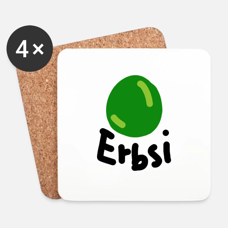 Erbsi - Untersetzer (4er-Set) - Weiß