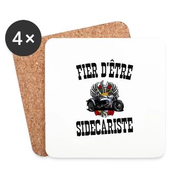 fier d'être sidecariste - Dessous de verre (lot de 4) - blanc - Devant