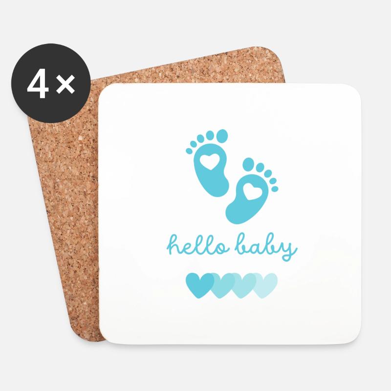 hello baby blau - Untersetzer (4er-Set) - Weiß