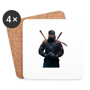 Ninja with swords - Coasters (set of 4) - white - Front