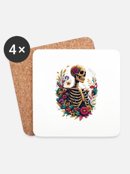 Botanical Bone - Untersetzer (4er-Set) - Weiß