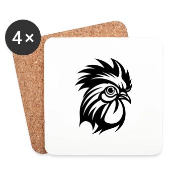 Rooster Animal - Coasters (set of 4) - white - Front