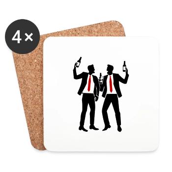 Team Drinking Mannschaft - Coasters (set of 4) - white - Front