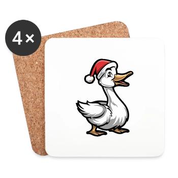 Gans Weihnachten - Untersetzer (4er-Set) - Weiß - Vorne