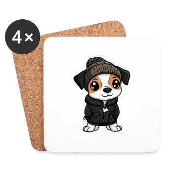 Jack Russell Terrier Hund Winter - Untersetzer (4er-Set) - Weiß - Vorne