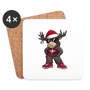 Noël de l’orignal Noël - Dessous de verre (lot de 4) - blanc - Devant