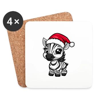 Zèbre Weihnachten Noël - Dessous de verre (lot de 4) - blanc - Devant