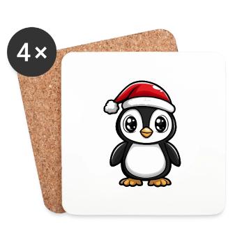 Pingouin Noël Noël - Dessous de verre (lot de 4) - blanc - Devant