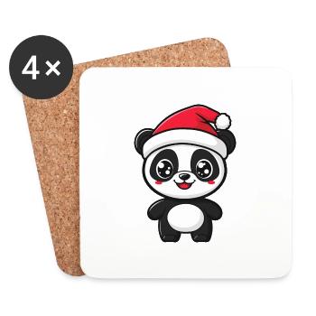 Panda Weihnachten Noël - Dessous de verre (lot de 4) - blanc - Devant