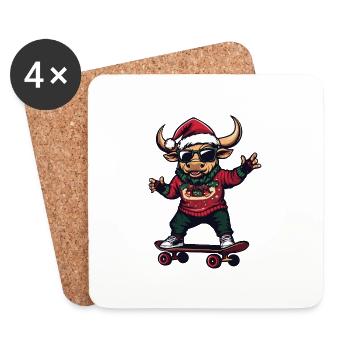 Taurus Christmas Funny - Coasters (set of 4) - white - Front