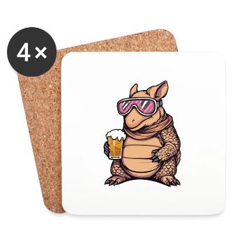 Armadillo Ski Beer - Coasters (set of 4) - white - Front