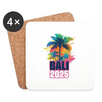 Bali 2025 Urlaub Palmen - Untersetzer (4er-Set) - Weiß - Vorne