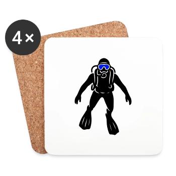 Diver apnea - Coasters (set of 4) - white - Front